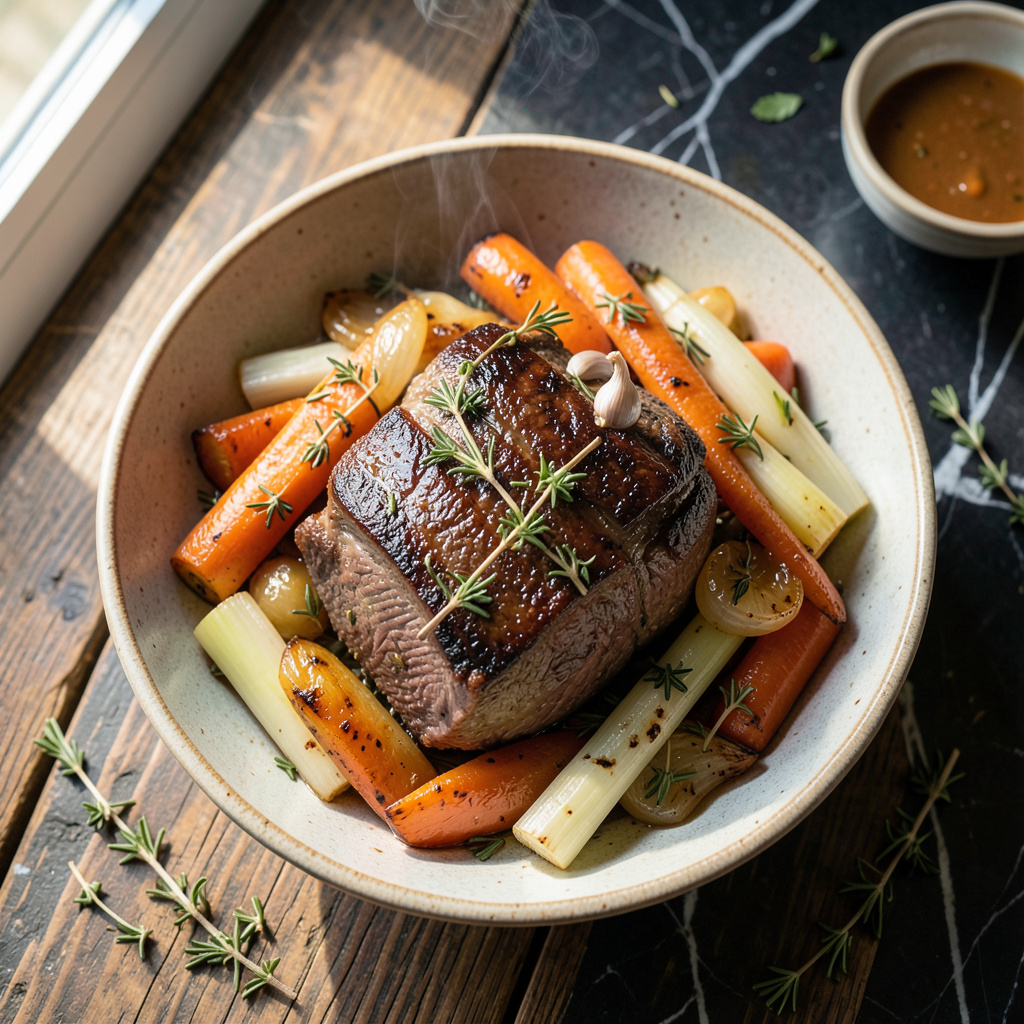 beef bottom round recipe illustration with key details