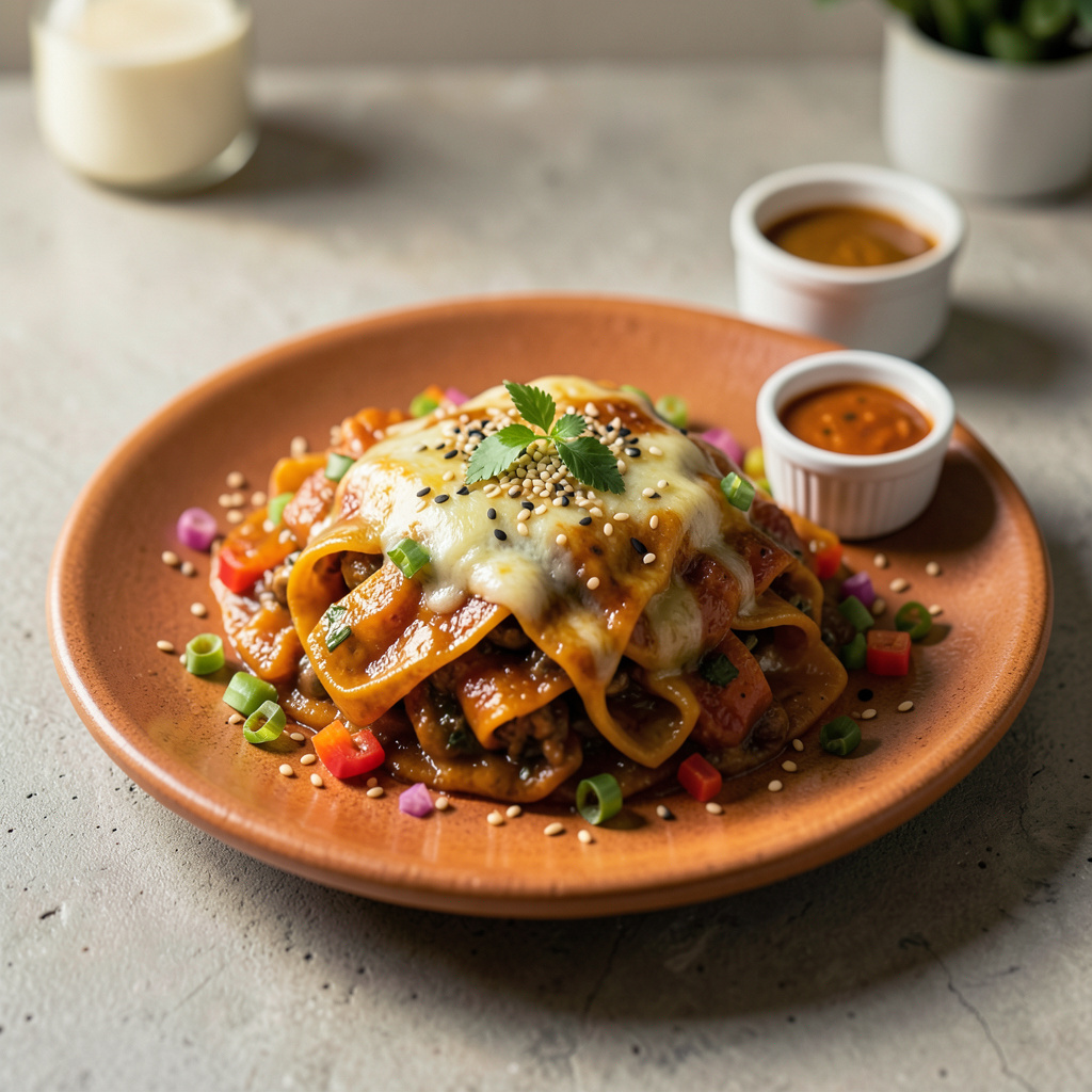 Beautifully plated El Fenix Cheese Enchilada Recipe: Creamy, Cheesy Perfection with sides