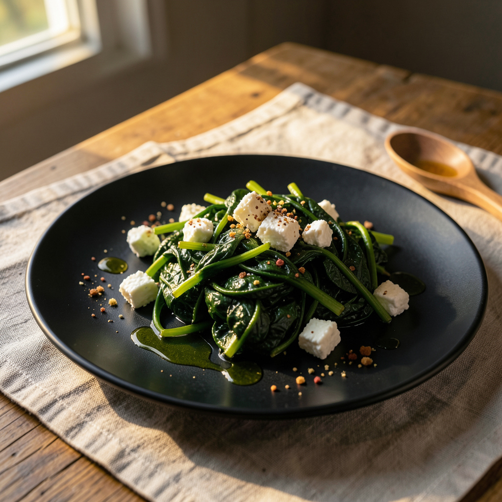 Succulent Feta Spinach Recipe: Creamy Comfort Food in Minutes displayed on a plate