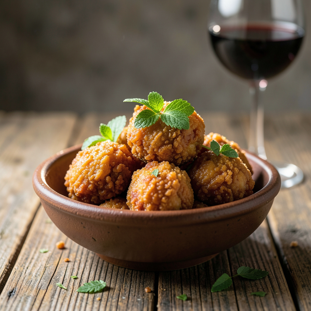 Succulent Fried Chicken Balls Recipe: Crispy Bites in 20 Minutes displayed on a plate