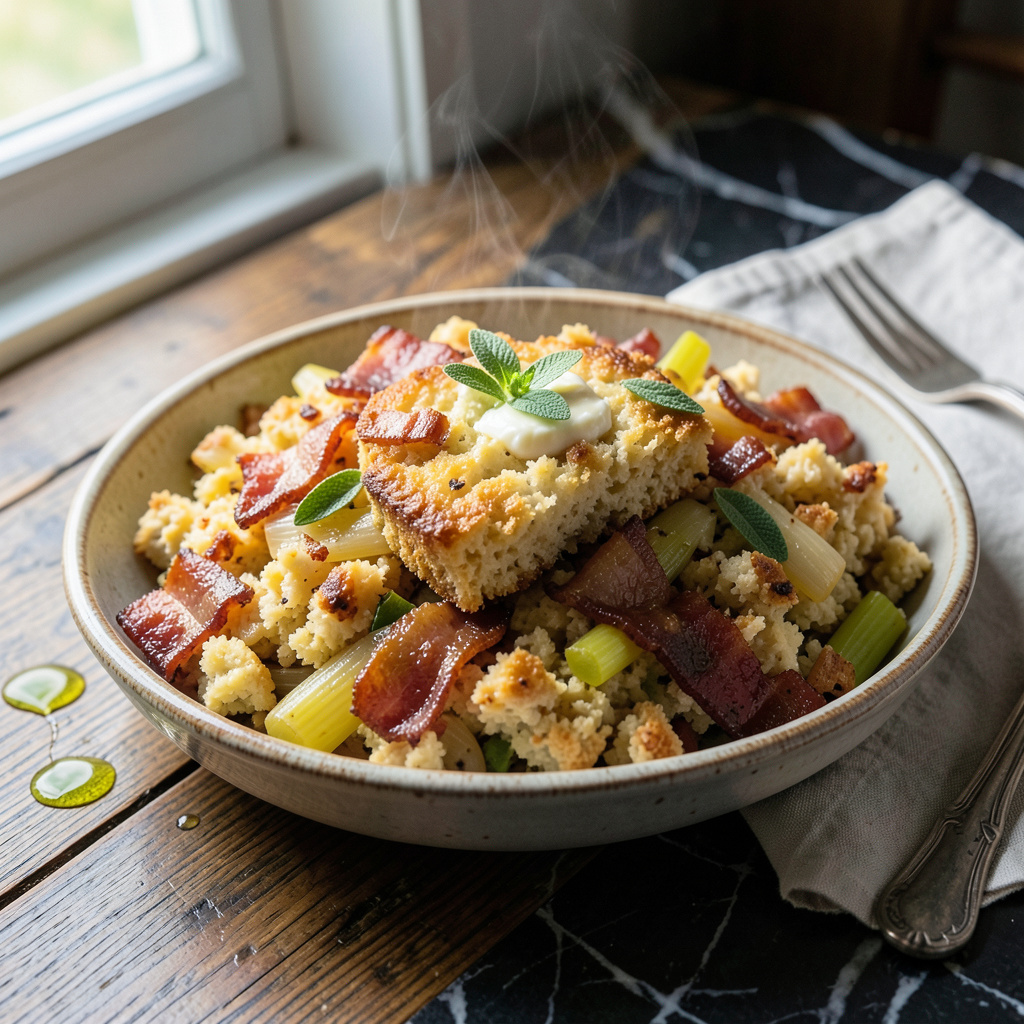 Visual representation of Mrs. Cubbison's Cornbread Stuffing Recipe: Classic Thanksgiving Comfort