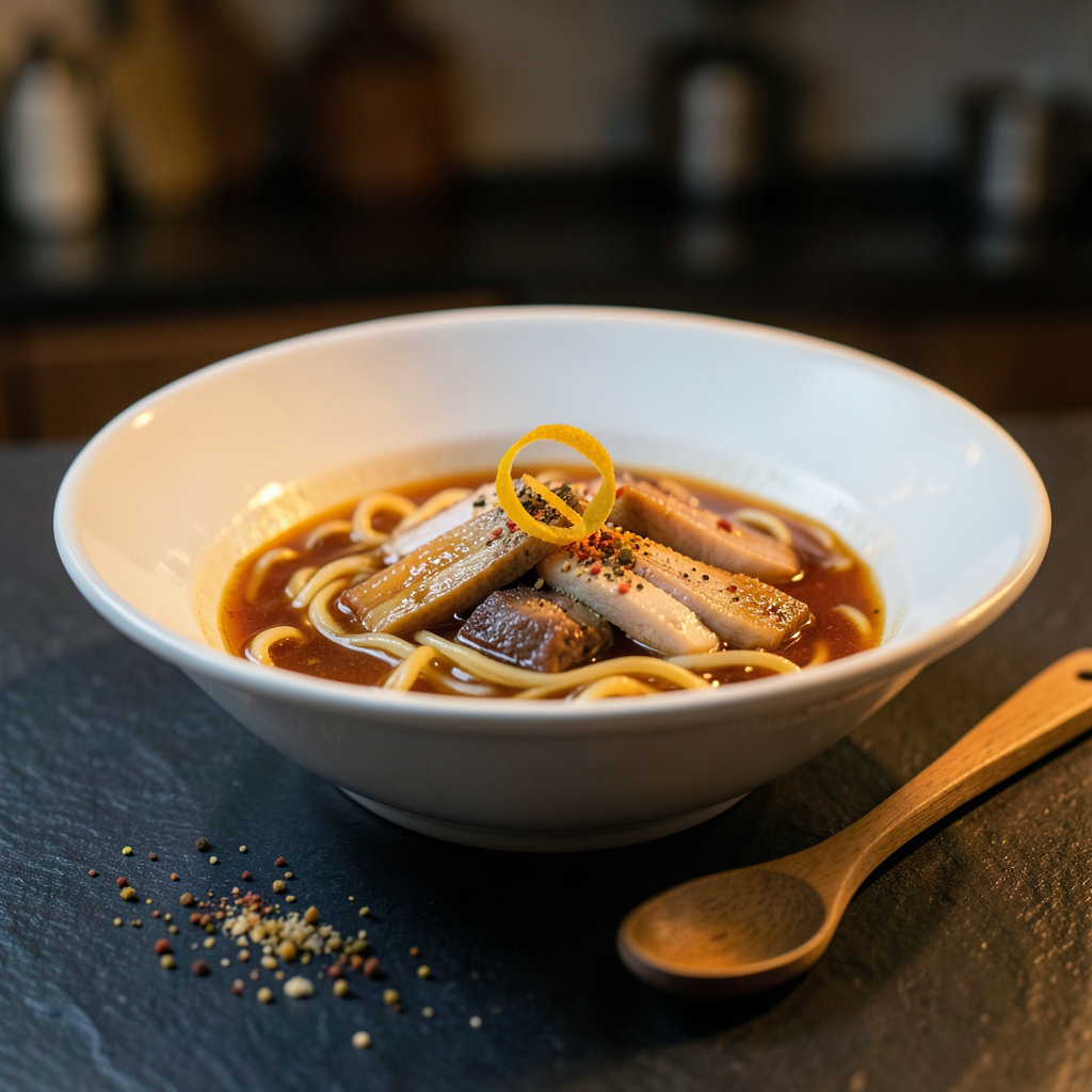 Ramen: Rich Tonkotsu Broth with Springy Noodles example with annotations
