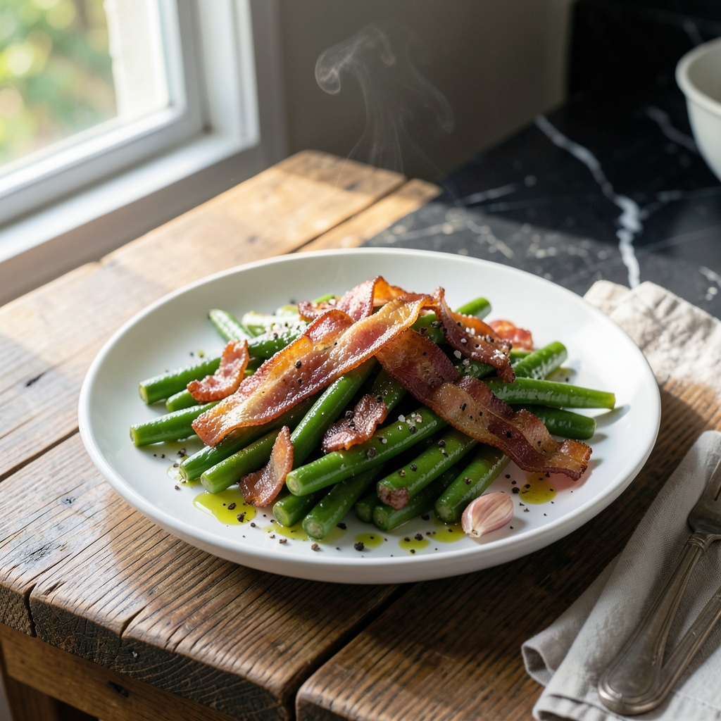 Visual representation of Saltgrass Green Bean Recipe: Crispy Bacon Elevates Fresh Beans