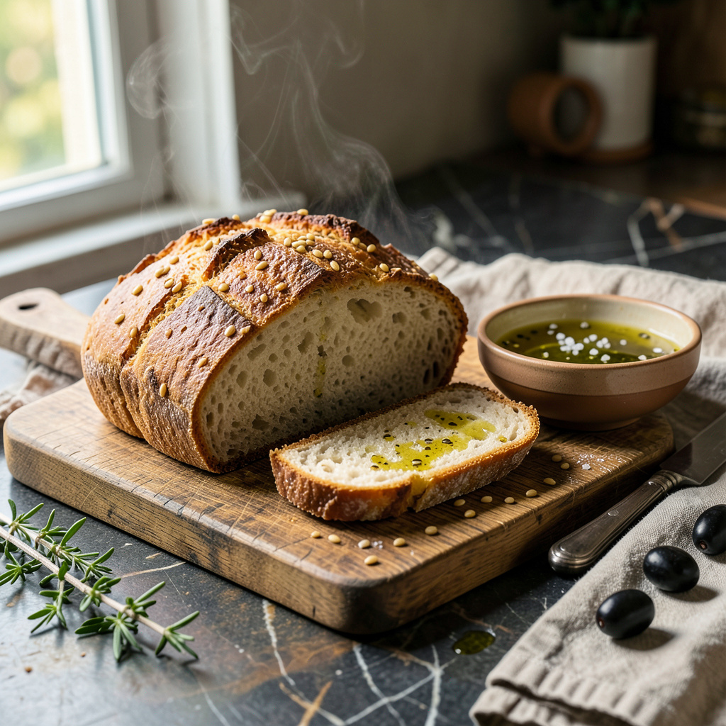 Barely Bread Recipe: Foolproof Method for Soft and Fluffy Loaf example with annotations