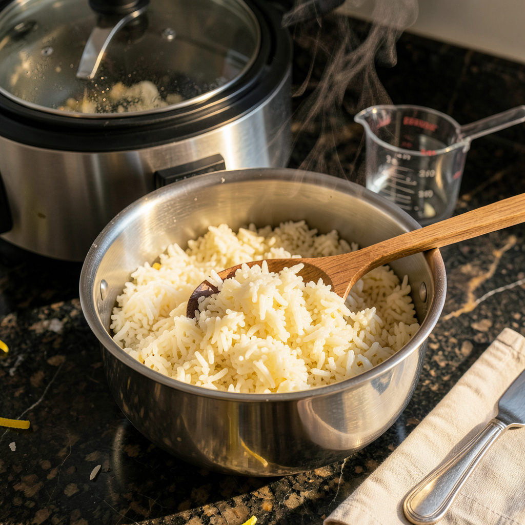 How to Fix Undercooked Rice in Rice Cooker: Fluffy Grains in 10 Minutes example with annotations