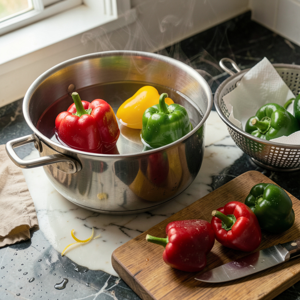 Visual representation of How to Parboil Peppers: The Key to Tender Crisp Texture Every Time