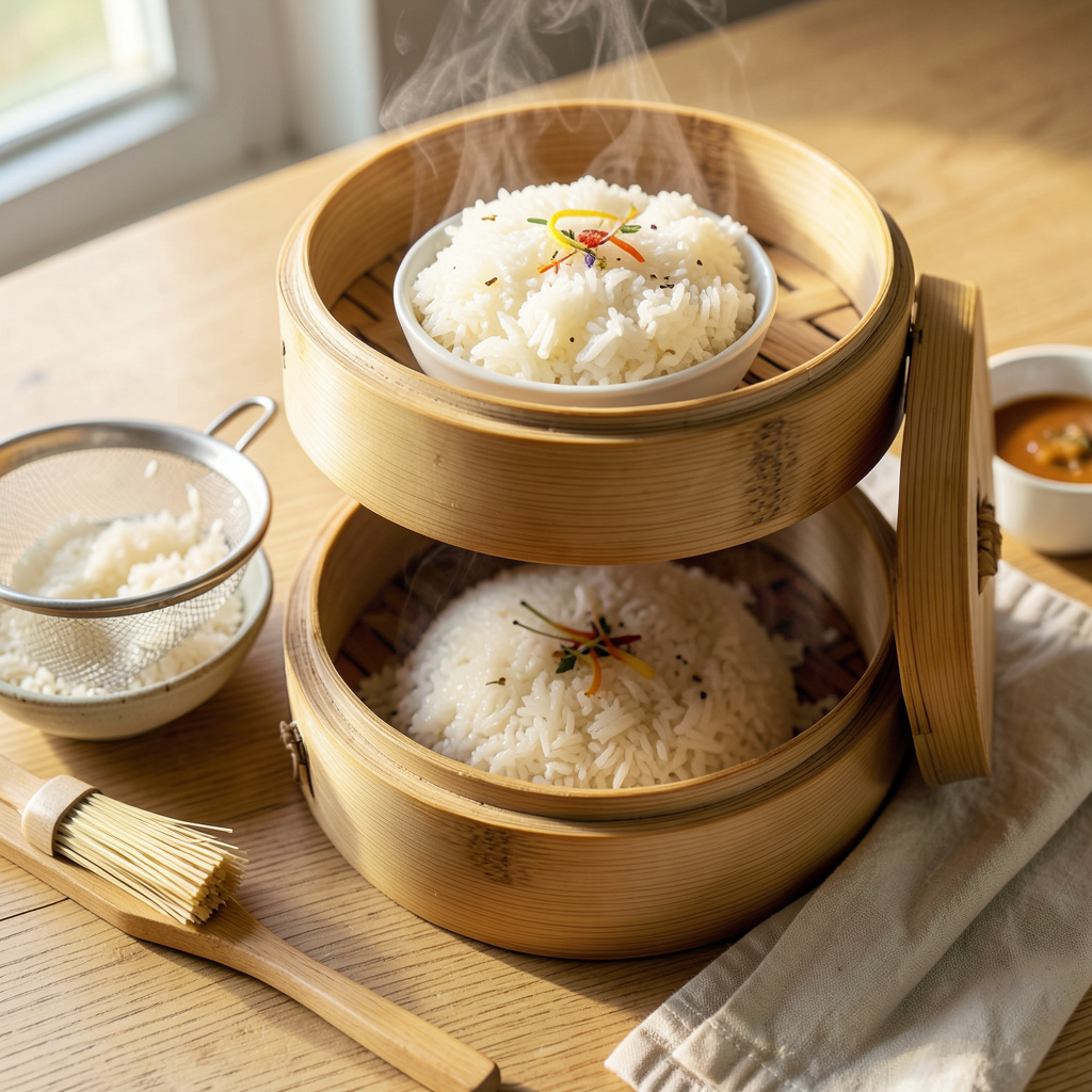 How to Steam Rice in a Bamboo Steamer: Fluffy Grains Every Time detailed visual guide