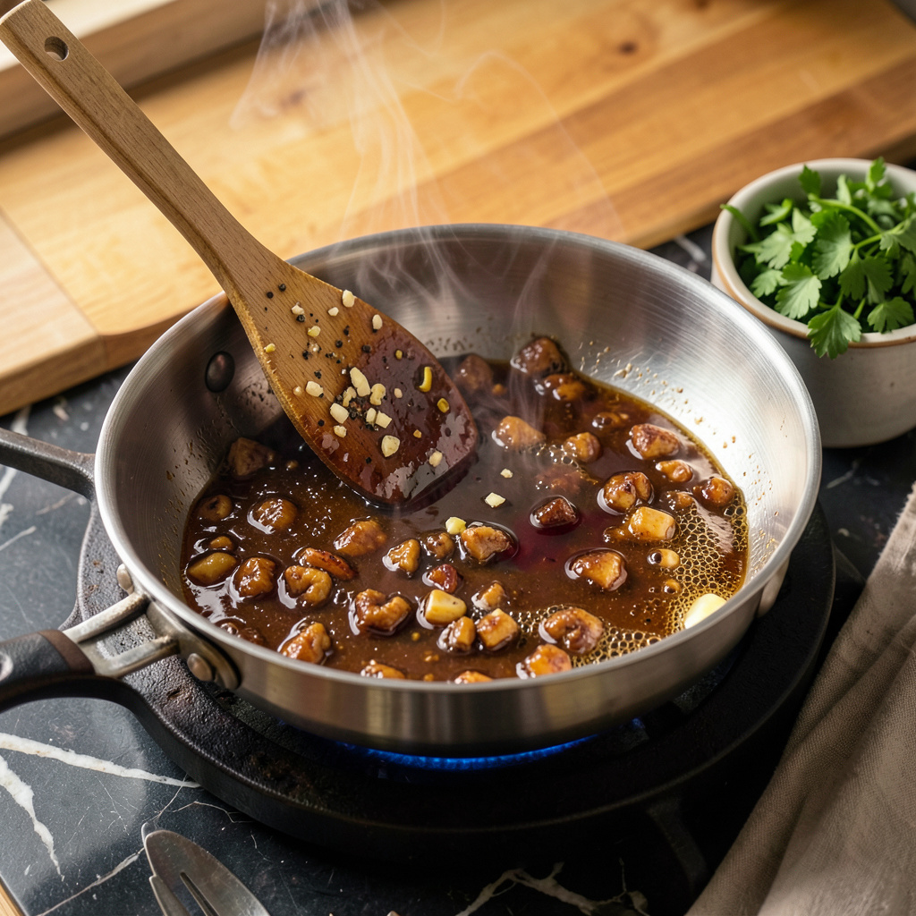 Lid On or Off to Reduce: The Chef’s Secret for Perfect Sauce Consistency example with annotations