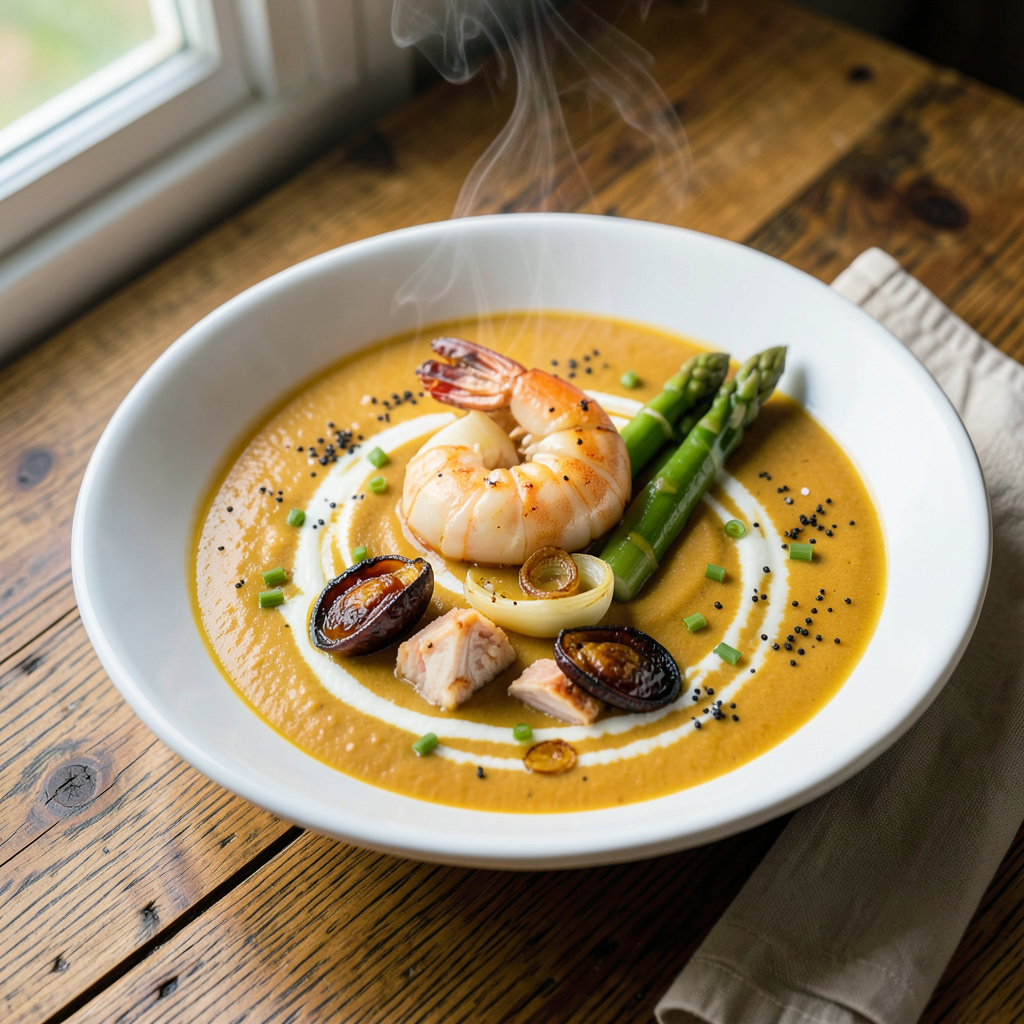 Visual representation of lobster bisque recipe gordon ramsay