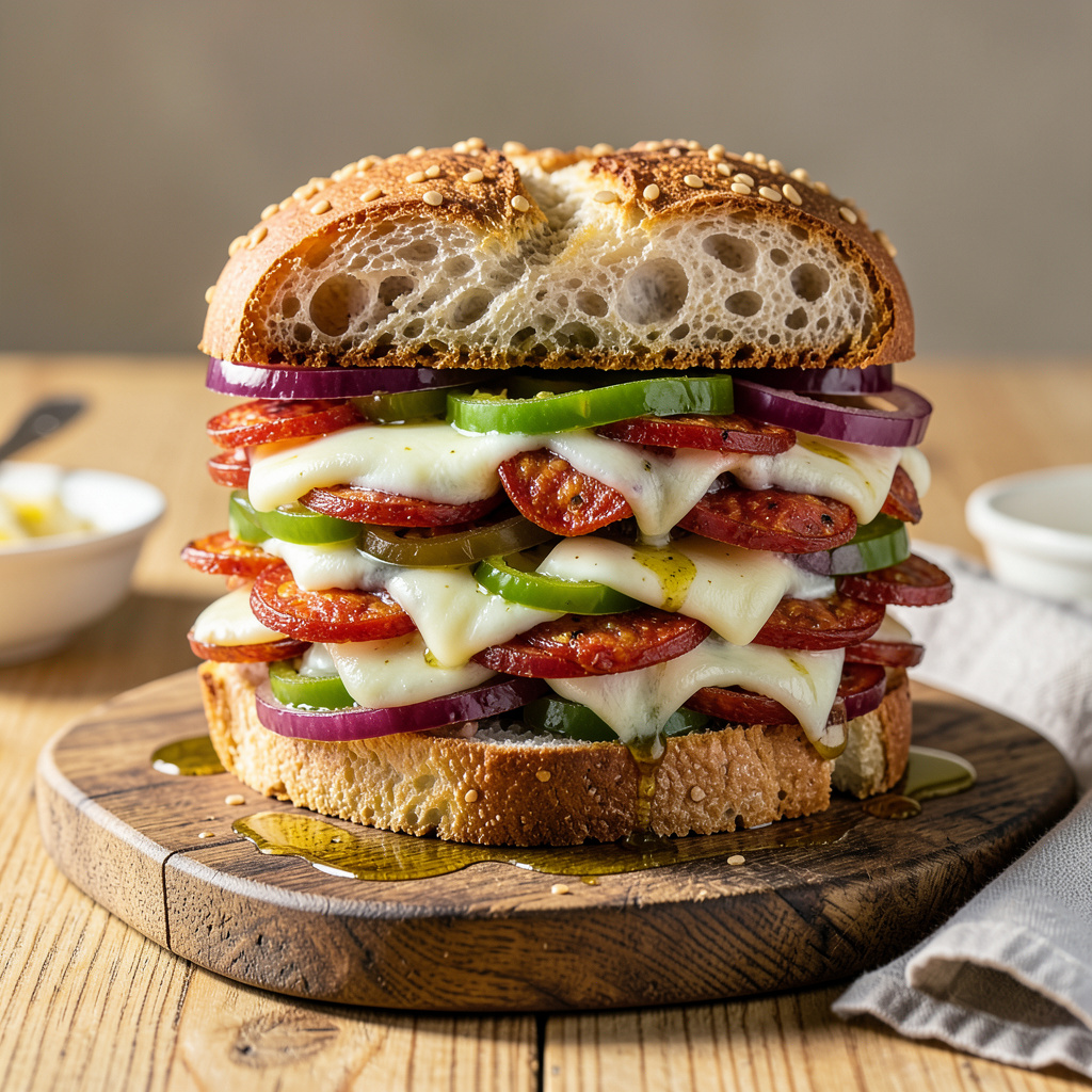 Pizza Hut Supreme Sandwich Recipe: Crispy, Savory & Irresistible illustration with key details