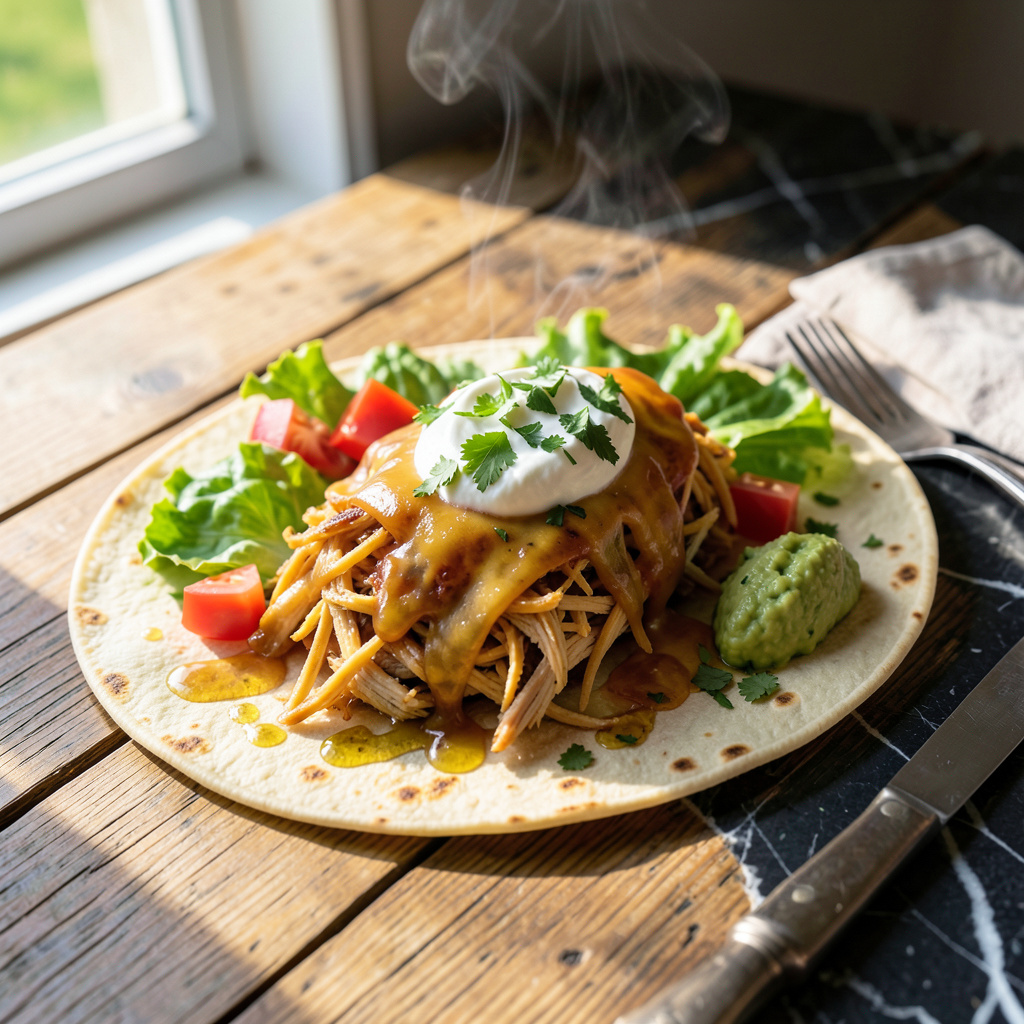 taco bell shredded chicken burrito recipe example with annotations