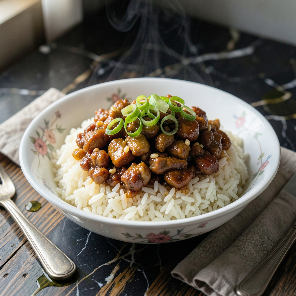 Chinese Pork Rice Recipe: Savory Minced Meat Over Steamed Grains