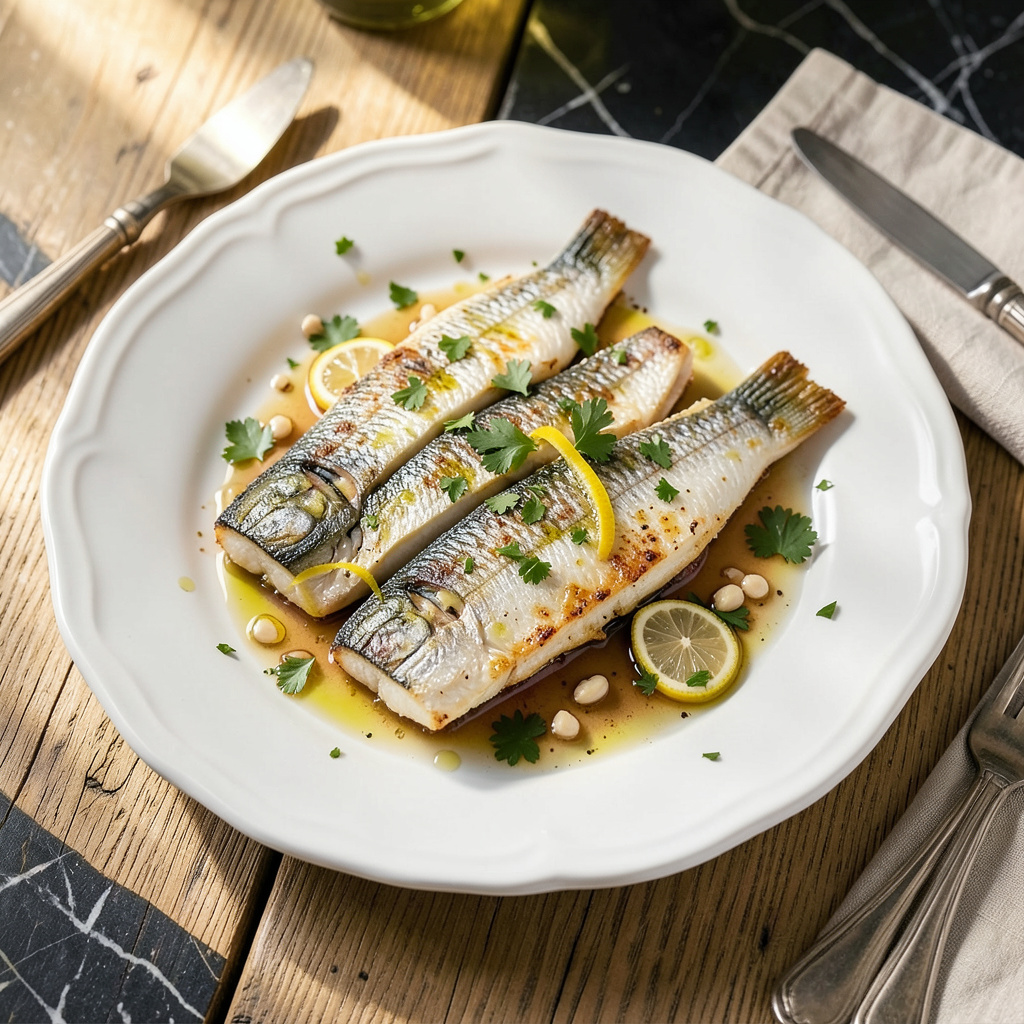 Ina Garten's Sea Bass Recipe: Buttery White Wine Elegance in 20 Minutes example with annotations