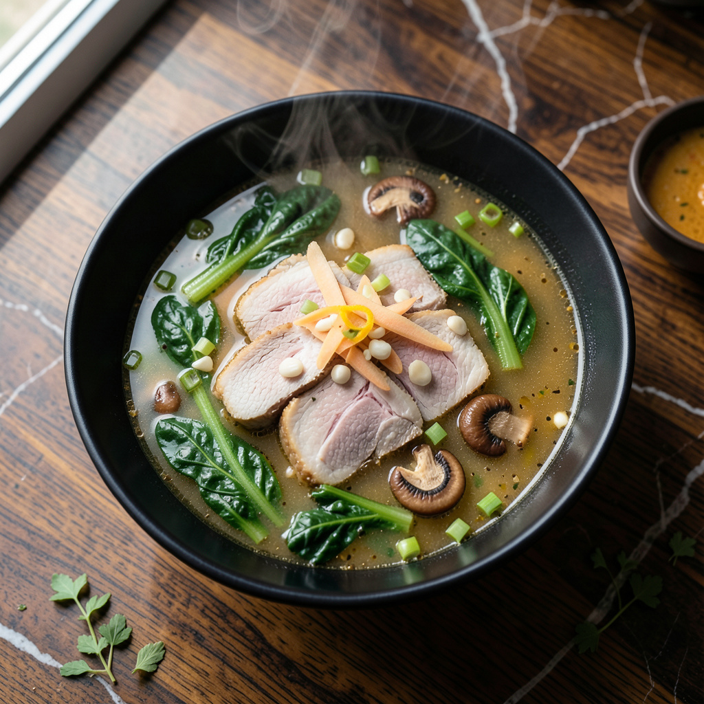 Pork Watercress Soup Recipe: Light yet Hearty Chinese Style Bowl illustration with key details