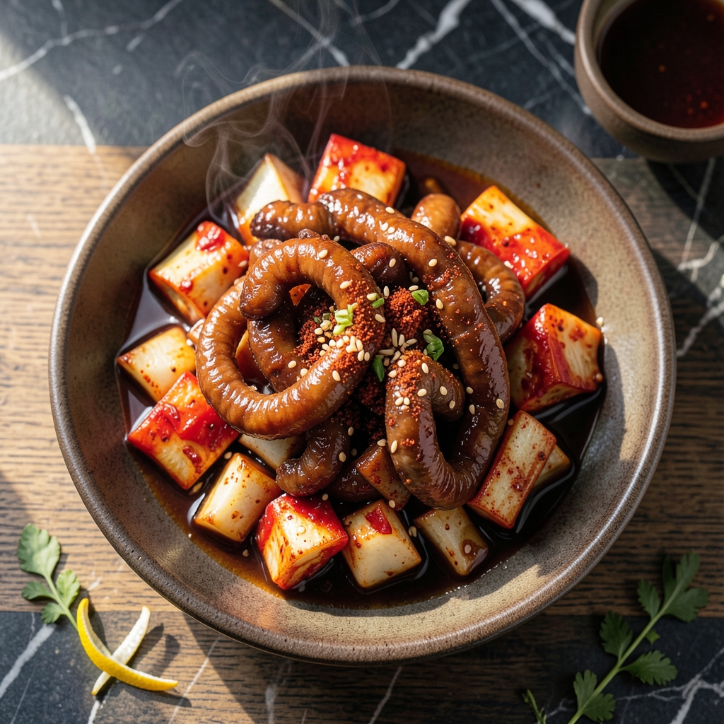 Korean Pork Intestine Recipe: Spicy Fermented Kimchi Depth